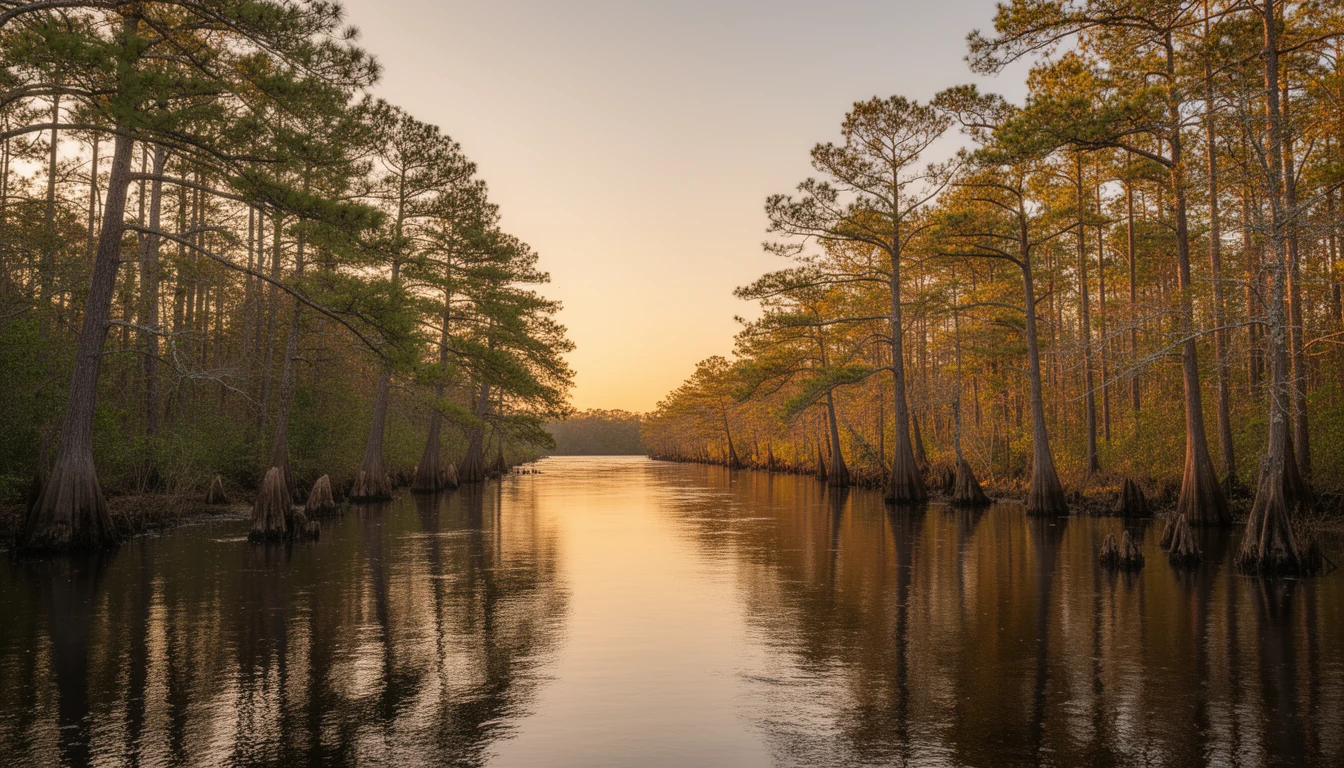 Waterfront along the Perquimans River in Perquimans County, North Carolina