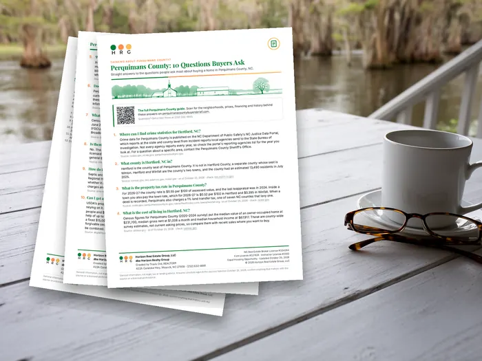 The Perquimans County FAQ, three printed pages